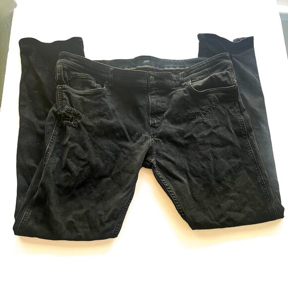 Hugo Boss Jeans Men 40x32 Cashmere-Touch Black Candiani Italy Denim Relaxed Fit - Picture 2 of 16